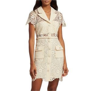 WORN ONCE Self-Portrait Lace & Floral-Button Minidress